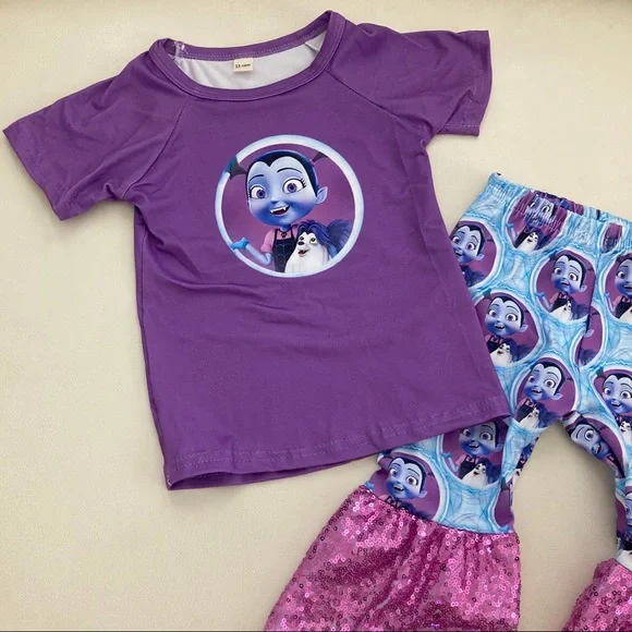 Vampirina Sequin Sparkly Purple pants outfit